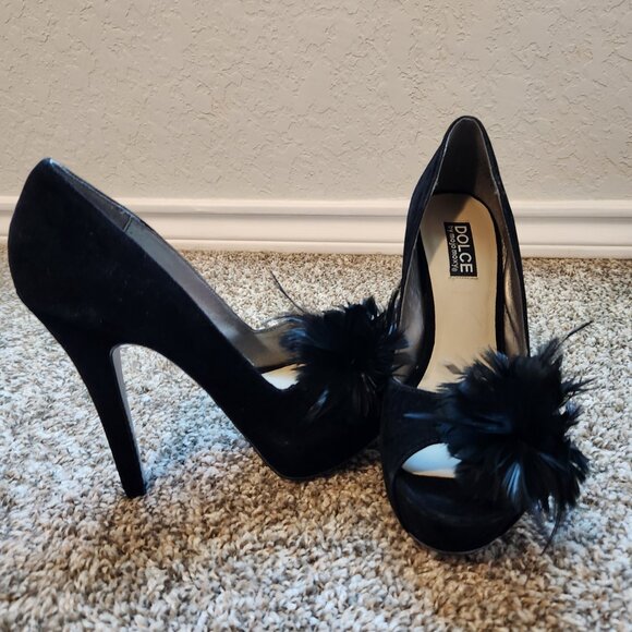 Dolce by mojomoxy feather heels size 7.5 - Picture 2 of 4